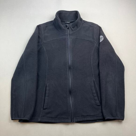 Vintage Bebe Fleece Jacket Womens Medium Black Sport Track Casual Full Zip y2k - Picture 1 of 10